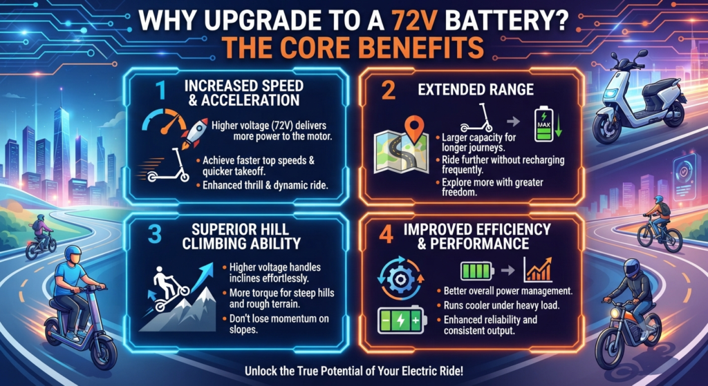 Why Upgrade to a 72V Battery? The Core Benefits